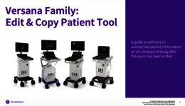 Versana Family - Edit and Copy Patient Tool - Quick Guide